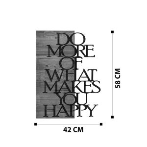 Haper wall decoration made of natural pine wood and black metal 42x3x58cm