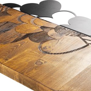 Hearby wall decoration made of natural pine wood and black metal 39x3x58cm