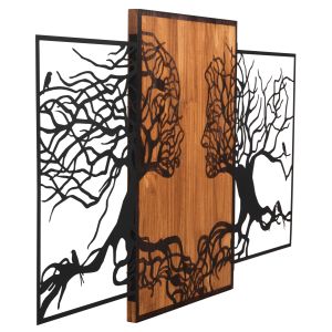 Декорация за стена Illusion Hm4654 метал-дърво 125.5x3(дебелина)x79hcm.