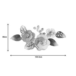 Wall decoration Nelie metal in golden-white-gray shade 104.5x48x7cm