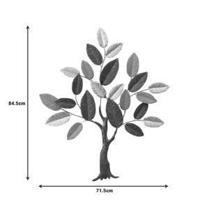 Oliver metal wall decoration in gold-black-gray shade 71.5x84.5x4cm