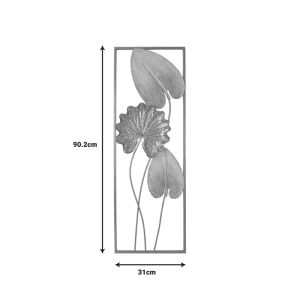 Wall decoration Tropana Ii metal in gold and white shade 31x2.5x90.2cm