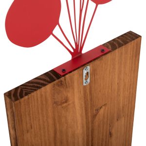 Декорация за стена балони в коралов цвят Hm4649 метал-дърво 30x3x99hcm.
