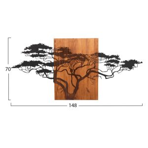 Декорация за стена дърво фигура Hm4653 метал-дърво 148x3x70hcm.