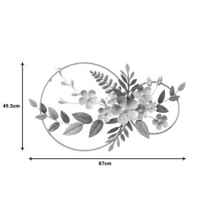 Shelly metal wall decoration in golden-blue shade 87x49.5x5