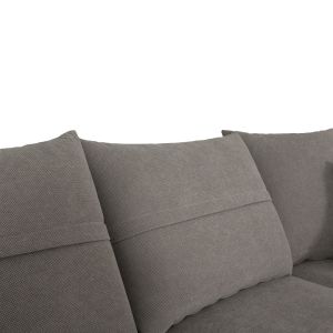 Десен ъглов диван Montana сив дамаска-светло сиви възглавници 275x215x93см
