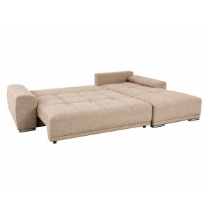 Десен ъглов разтегателен диван Comfyra Hm3336.03r бежов плат 270x181x75всм.