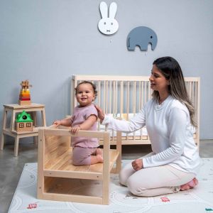 Children's wooden bench-table Miko Hm9289 natural 64.5x45.x47y cm.