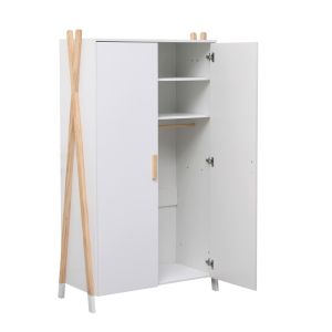 Children's wardrobe Paschal Hm2494.03 white melamine-pine legs 96x44x170hcm.
