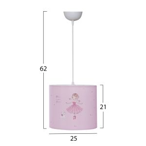 Детски полилей с платнено покритие, балерина, D25x21-62н Fb97575,02