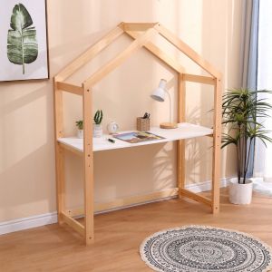 Children's desk Pepe Hm2498.03 pine wood in natural color-melamine 120x44x152hcm.