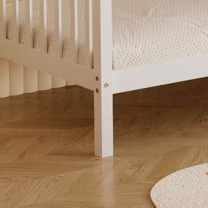 Children's double bed made of pine wood in white - for mattresses 190x90cm Hm682,03