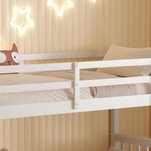 Children's double bed made of pine wood in white - for mattresses 190x90cm Hm682,03