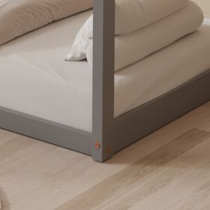 Детско легло Pepe Hm677,05 T,монтесори масив борово дърво в сиво- 190x90cm