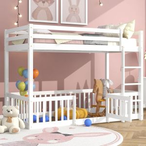 Детско легло Playkid с Playpark Hm703.03 борово дърво в бяло за 190x90см..