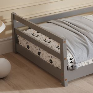Детско легло къщичка монтесори бор масив в сиво- 190x90cm Hm676,05