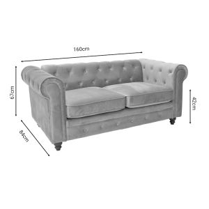 Диван 2 места Chesterfield Incredible бежово кадифе 160x84x67cm