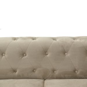 Диван 2 места Chesterfield Incredible бежово кадифе 160x84x67cm