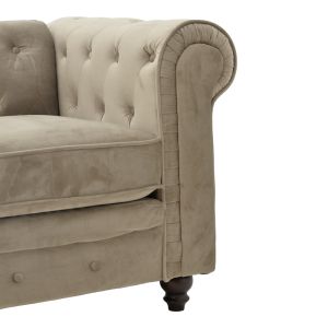 Диван 2 места Chesterfield Incredible бежово кадифе 160x84x67cm