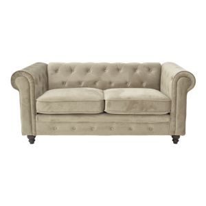 Диван 2 места Chesterfield Incredible бежово кадифе 160x84x67cm