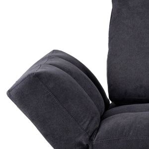 Sofa 3-seater Jackie fabric anthracite-metal black 190x78x75cm