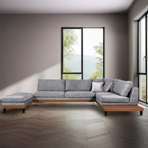 Диван Filippa ляв ъгъл Sc сив със сиви възглавници 360x240