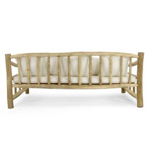 Sofa Hm9339 solid teak wood and ecru fabric 210x100x80h