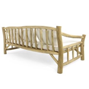 Sofa Hm9339 solid teak wood and ecru fabric 210x100x80h