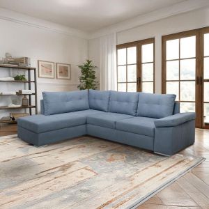 Sofa New Angela blue left corner with storage 270x180x80