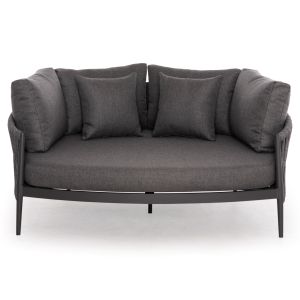 Sofa Polaris Sm6215.01 aluminum - rope strap and olefin in anthracite 164x144x84cm.