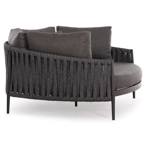 Sofa Polaris Sm6215.01 aluminum - rope strap and olefin in anthracite 164x144x84cm.