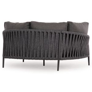 Sofa Polaris Sm6215.01 aluminum - rope strap and olefin in anthracite 164x144x84cm.