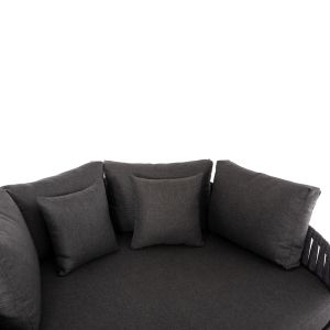 Sofa Polaris Sm6215.01 aluminum - rope strap and olefin in anthracite 164x144x84cm.