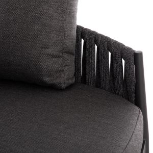 Sofa Polaris Sm6215.01 aluminum - rope strap and olefin in anthracite 164x144x84cm.