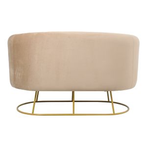 Sofa Rony Arien Gold Beige Plush Damascus And Golden Metal Legs 135x75x85cm