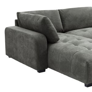 Right corner sofa, Gianco fabric, gray shade, 298x208x85cm
