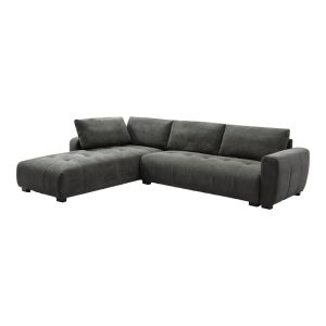 Right corner sofa, Gianco fabric, gray shade, 298x208x85cm