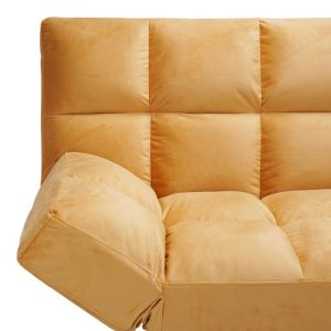 Диван-легло 3-местен Freddo в жълто кадифе 181x81x86см