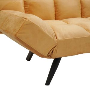 Диван-легло 3-местен Freddo в жълто кадифе 181x81x86см