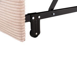 Sofa bed Aldo left corner with storage space beige polyester upholstery 256x91-159x87hcm Hm3276,01l