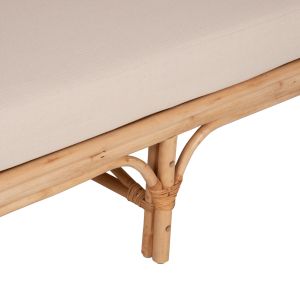 Диван-легло Lignano естествен ратан с бежови възглавници 200x100x75hcm Hm9660