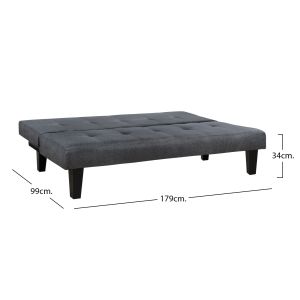 Диван/легло Hm3000.02 сива дамаска 180x82.5x78h см.