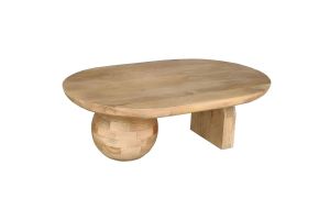 Дизайнерска маса Kane масив бял финиш 110х72х38cm