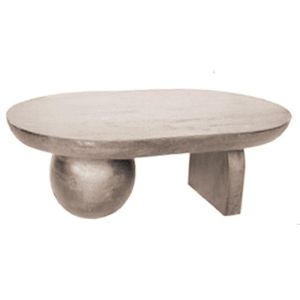 Дизайнерска маса Kane масив бял финиш 110х72х38cm