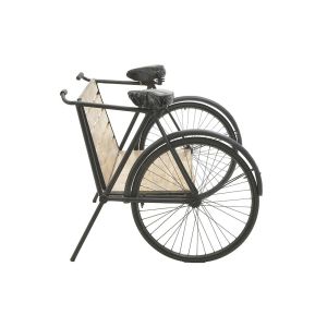 Designer bench Industrial wheel metal and mango wood 175x75x88