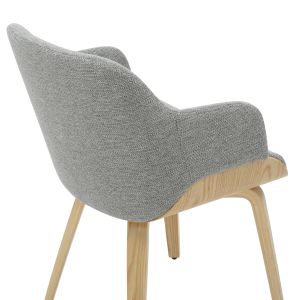 Dining chair Prieto .01 plywood structure in oak-gray damask 54.5x44x89.5hcm Hm9989
