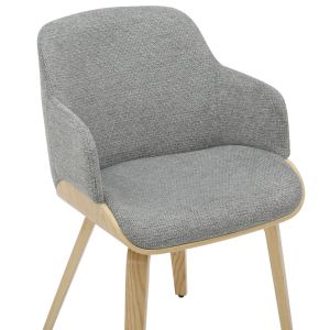 Dining chair Prieto .01 plywood structure in oak-gray damask 54.5x44x89.5hcm Hm9989