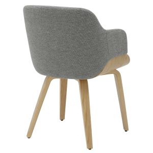 Dining chair Prieto .01 plywood structure in oak-gray damask 54.5x44x89.5hcm Hm9989