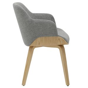 Dining chair Prieto .01 plywood structure in oak-gray damask 54.5x44x89.5hcm Hm9989