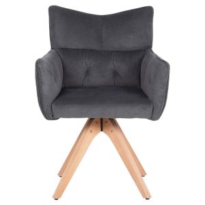 Dining chair Quill gray fabric-solid beech legs 57,5x 61x92 cm Hm9843.03
